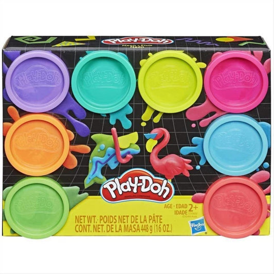 Play-Doh Neon Pack of 8 Colours E5063 - Non Toxic - Maqio