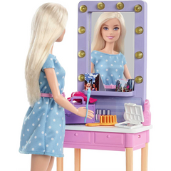 Barbie Big City Big Dreams Blonde "Malibu" Roberts Doll 11.5-inch doll and Backstage Dressing Room Playset with Accessories