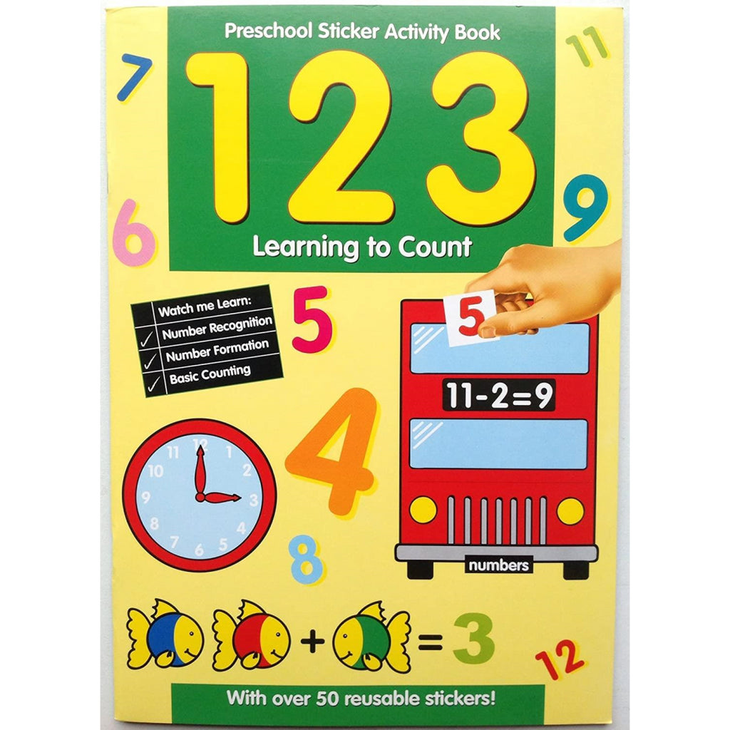 Alligator Books Preschool Sticker Activity Book - Learning to Count - Maqio