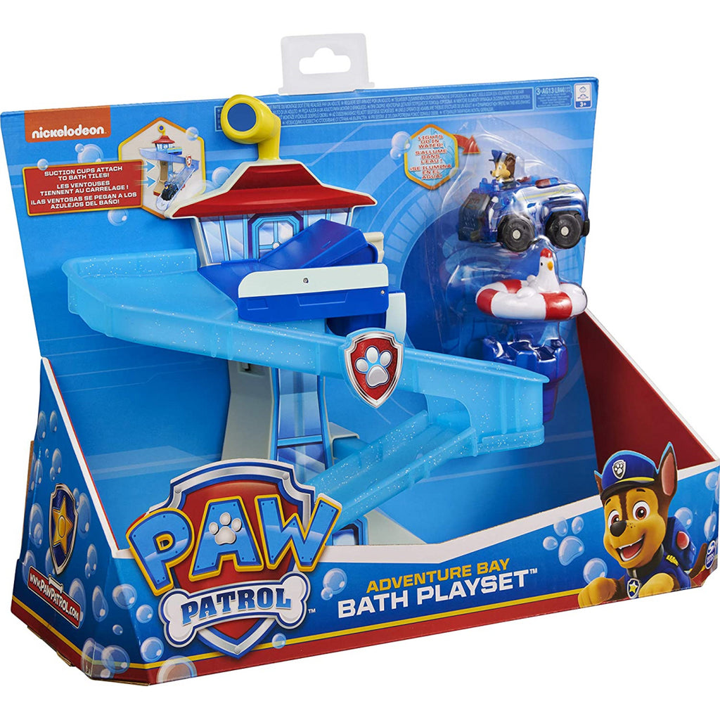 Paw Patrol Adventure Bay Bath Playset with Light up Chase Vehicle - Maqio