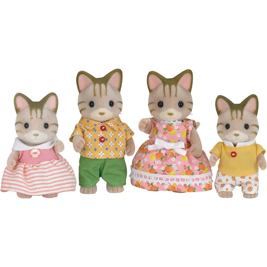 Sylvanian Families Striped Cat Family of 4 Figures