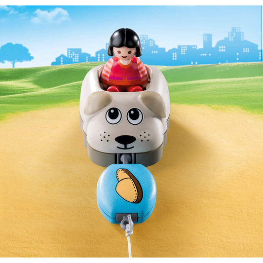 Playmobil 123 6pc Dog Train Car & Figure - Maqio