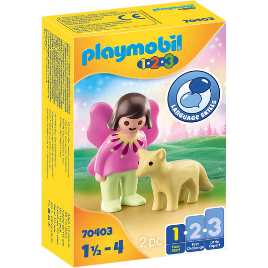 Playmobil 123  2pc Fairy Friends & Fox Figure - Maqio