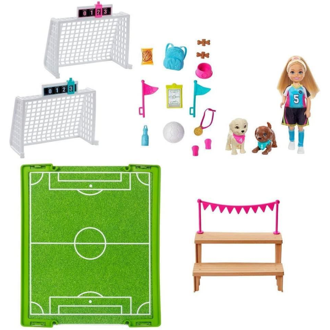Barbie Club Chelsea Football Soccer Playset GHK37 Maqio