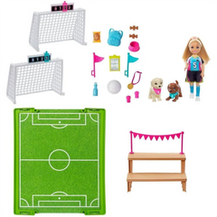 Barbie Club Chelsea Football Soccer Playset GHK37 - Maqio