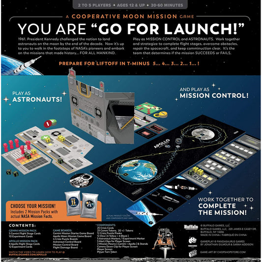 Apollo Collaborative Game Inspired by NASA Moon Missions Board Game