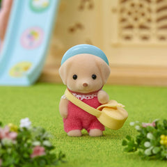 Sylvanian Families Yellow Labrador Baby Figure and Accessories