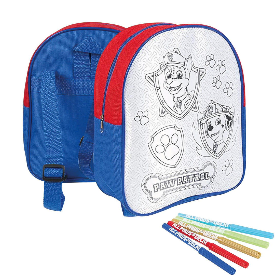Paw Patrol Colour Your Own Backpack School Kids - Maqio