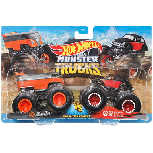 Hot Wheels Monster Trucks Demolition Doubles - Dragbus VS Volkswagen Beetle