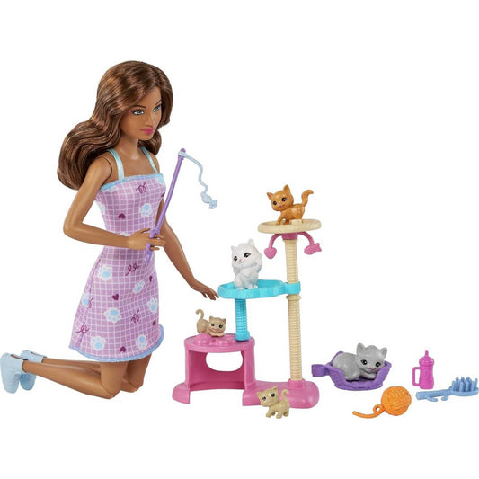 Barbie Kitty Condo Playset with 1 Cat 4 Kittens and Cat Tree