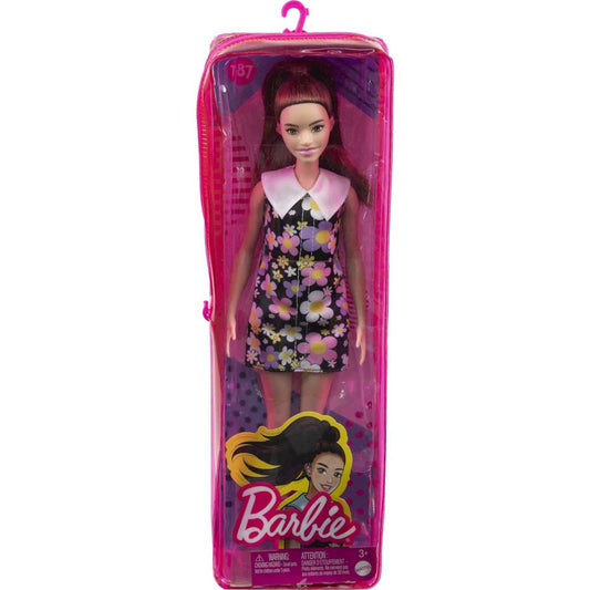 Barbie Fashionistas Doll 187 Brunette Ponytail Shift Dress Boots & Hearing Aids