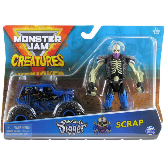 Monster Jam Creatures 5 Inch 1:64 - Son-Uva Digger & Scrap