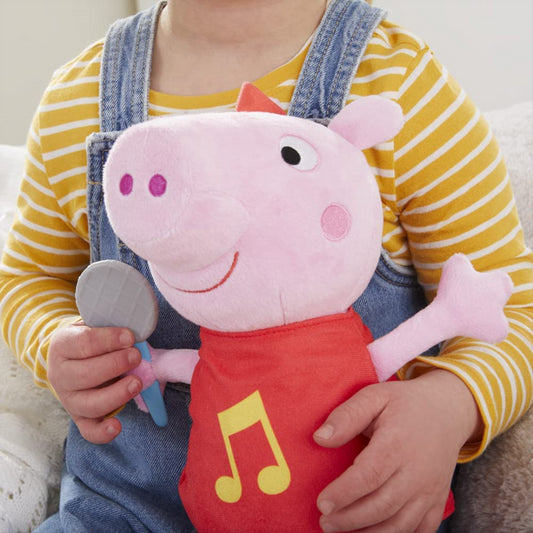 Peppa Pig Singing Peppa Soft Toy with Red Glitter Dress and Bow