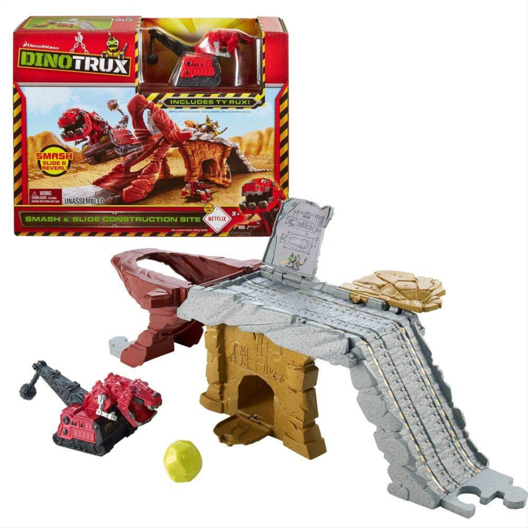 Construction Site with Vehicle T-Rux | Game Set | Dino-Trux | Mattel CJV83 - Maqio