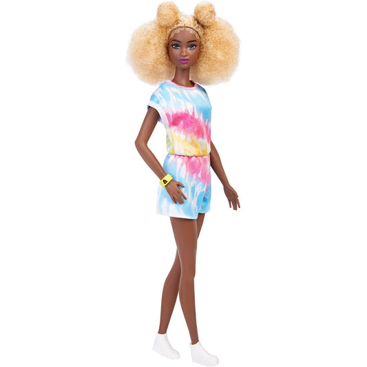 Barbie Fashionistas Doll 180 - Blonde Afro Tie-Dye Romper & Bracelet