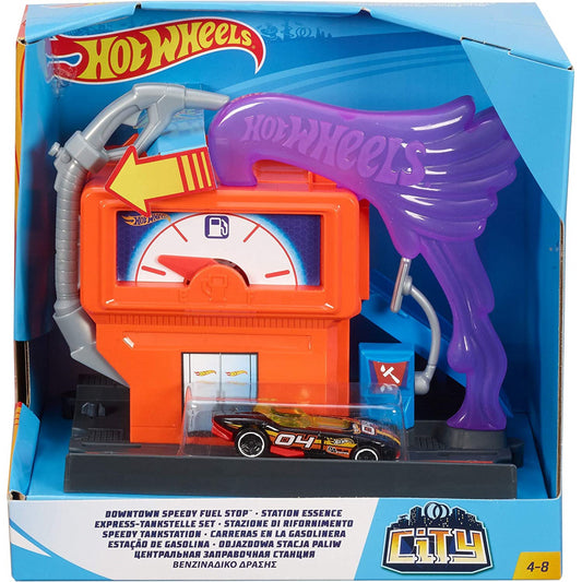 Hot Wheels City Downtown Speedy Fuel Stop Playset & Car