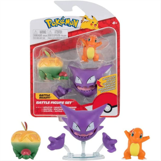 Pokemon Battle Figures 7cm 3 Pack Charmander Appletun & Haunter