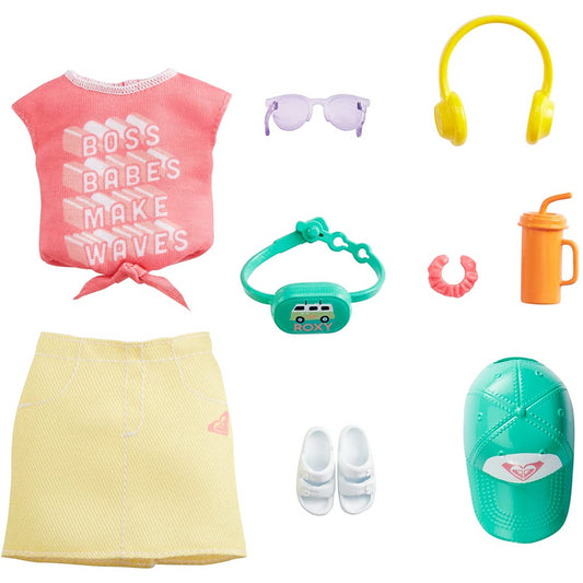 Barbie Clothes Fashion Pack By Roxy - Pink Top Yellow Skirt & Accessories