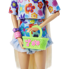 Barbie Extra Doll in Floral 2-Piece Outfit with Pet Bunny