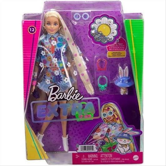 Barbie Extra Doll in Floral 2-Piece Outfit with Pet Bunny