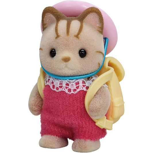 Sylvanian Families Striped Cat Baby Figure and Accessories