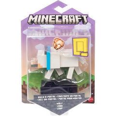 Minecraft Build Wolf Action Figure 3in & 1 Accessory Collectible Gift Mattel