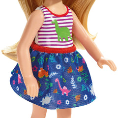 Barbie Club Chelsea Doll 6 Inch - Blonde In Dinosaur Dress
