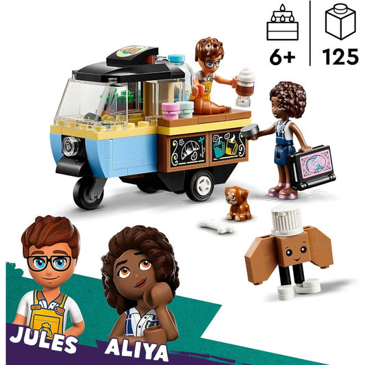 LEGO Friends 42606 Mobile Bakery Food Cart Toy Playset - Aliya and Jules