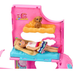 Barbie Camper Chelsea 2 in 1 Playset with Small Doll 2 Pets & 15 Accessories