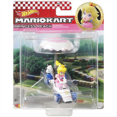 Hot Wheels Die Cast Mario Kart in B-Dasher Kart & Parasol Glider - Princess Peach