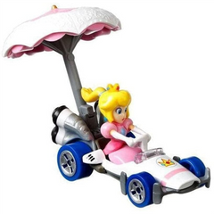 Hot Wheels Die Cast Mario Kart in B-Dasher Kart & Parasol Glider - Princess Peach