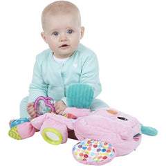 Playskool Fold 'n Go Elephant Stuffed Animal Tummy Time Babies 3+ Months Pink