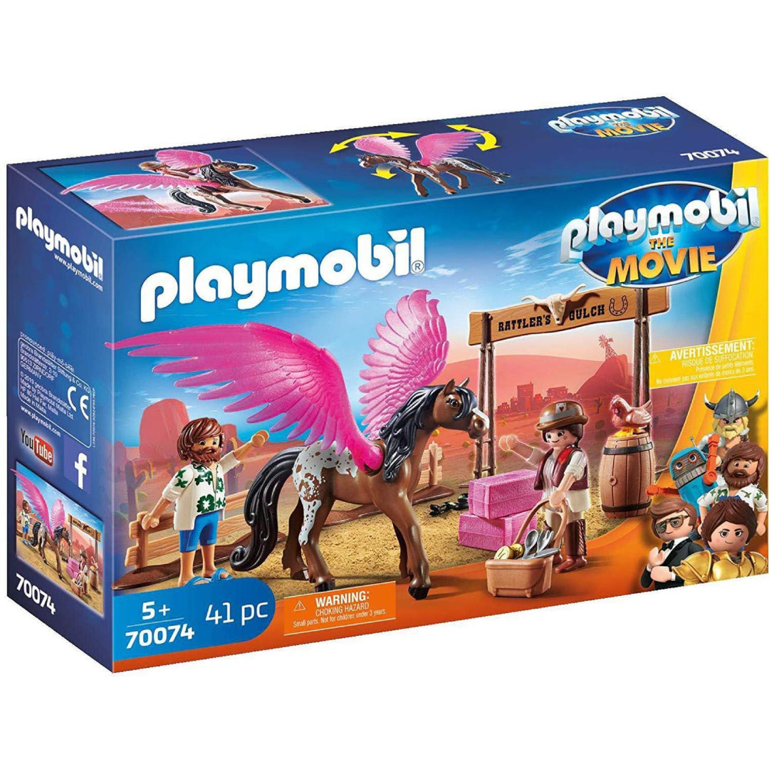 Playmobil the Movie 70074 Marla and Del with Flying Horse Toy Playset - Maqio