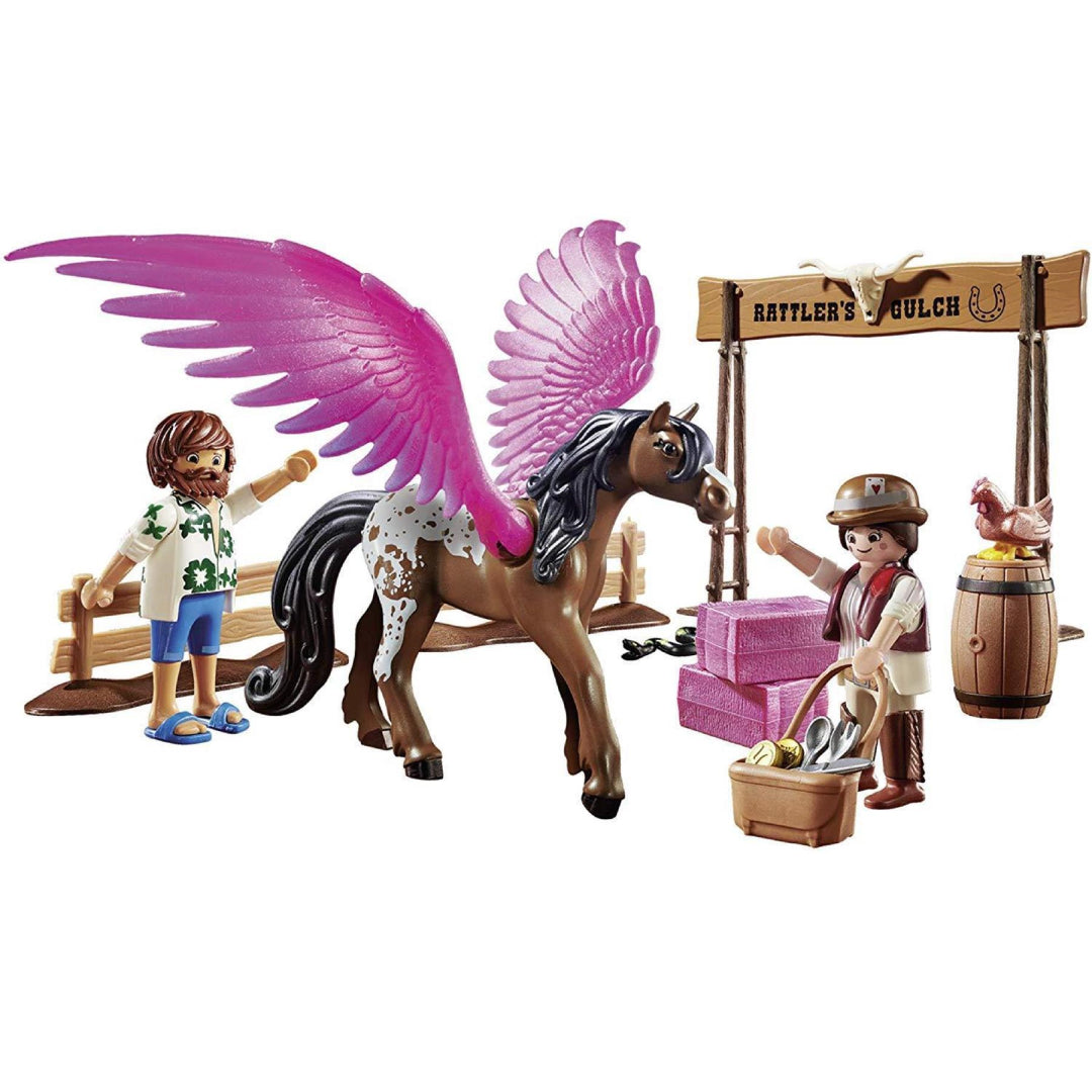 Playmobil the Movie 70074 Marla and Del with Flying Horse Toy Playset - Maqio