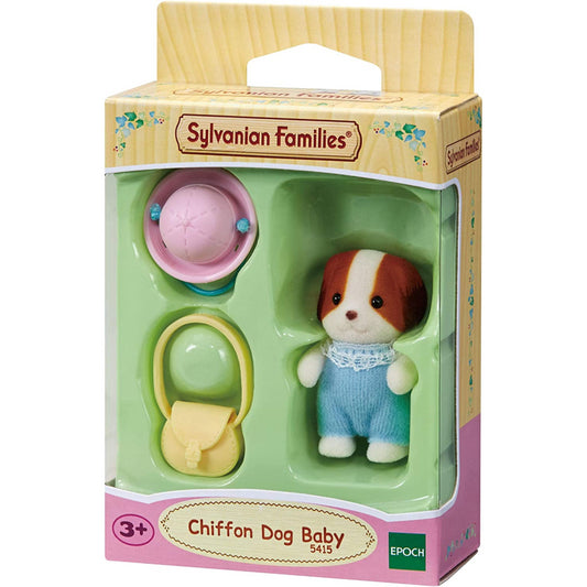 Sylvanian Families Chiffon Dog Baby Figure and Accessories