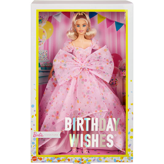 Barbie Signature Birthday Wishes Blonde Doll with Pink Tulle Gown & Shoes