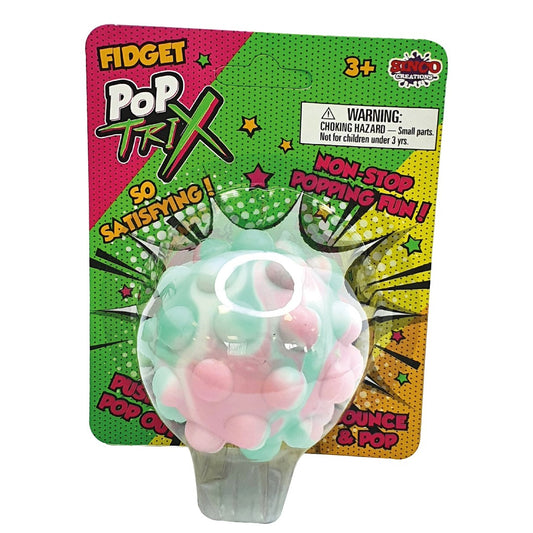 Pop Trix Fidget Sensory Toy Ball - Pink & Sky Blue