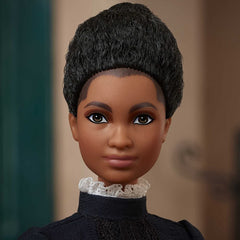 Barbie Ida B Wells Inspiring Women Doll Wearing Blue Dress & Newspaper Accessory