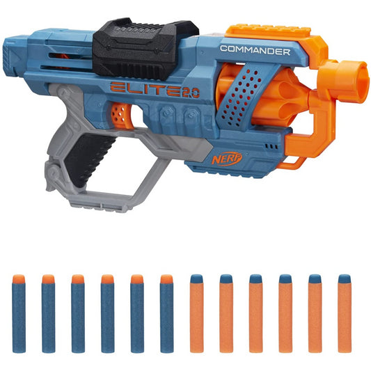 Nerf Elite 2.0 Commander Rd-6 Blaster & 12 Official Darts Rotating Drum