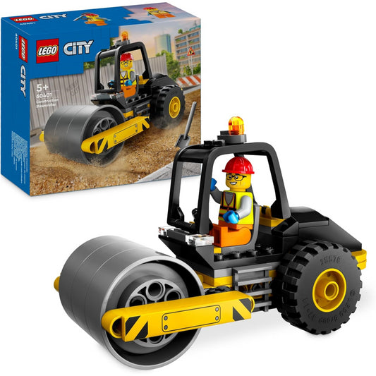 LEGO City 60401 Construction Steamroller Model Truck Building Set