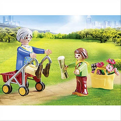 Playmobil 70194 City Life Hospital Visitor with Grandmother