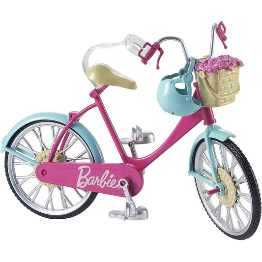 Barbie Bicycle With Basket Of Flowers For Dolls