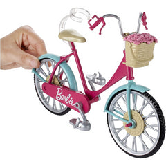 Barbie Bicycle With Basket Of Flowers For Dolls