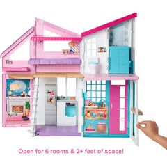 Barbie Malibu House Playset 2 Storey 6 Rooms 25 Furniture Pieces 2ft Wide