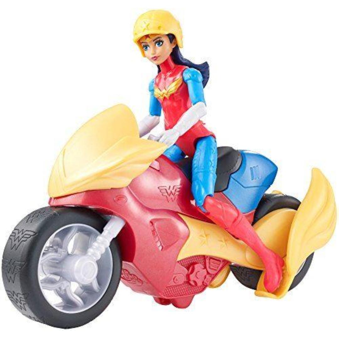 DC Super Hero Girls - Wonder Woman Action Figure 6" Doll with Motorcyle Vehicle - Maqio