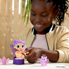 Baby Alive Glo Pixies Minis Glow-in-The-Dark Doll 3.75 inch - Plum Rainbow
