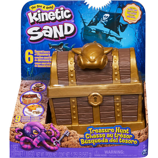 Kinetic Sand Treasure Hunt Playset with 9 Surprise Reveals and 567g Sand