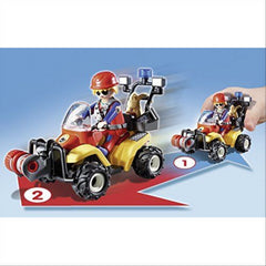 Playmobil 9130 Mountain Rescue Quad with Pullback Motor and Working Winch - Maqio
