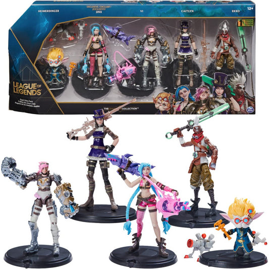 League of Legends Dual Cities 4in 5 Pack - Jinx, Heimerdinger, Vi, Caitlyn and Ekko