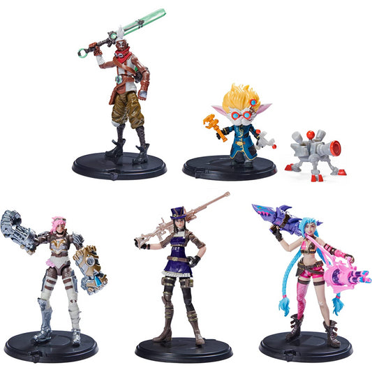 League of Legends Dual Cities 4in 5 Pack - Jinx, Heimerdinger, Vi, Caitlyn and Ekko